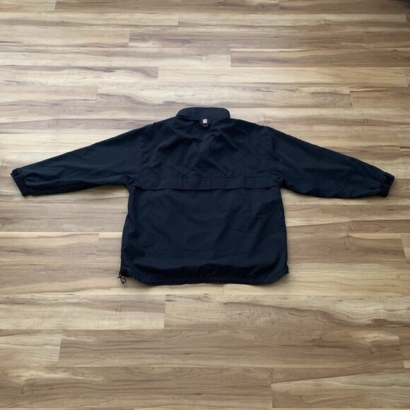 Chaps Ralph Lauren Anorak Jacket Men’s Large Black Hood Pouch Pullover - Picture 8 of 13